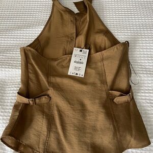 Zara halter top Toffee